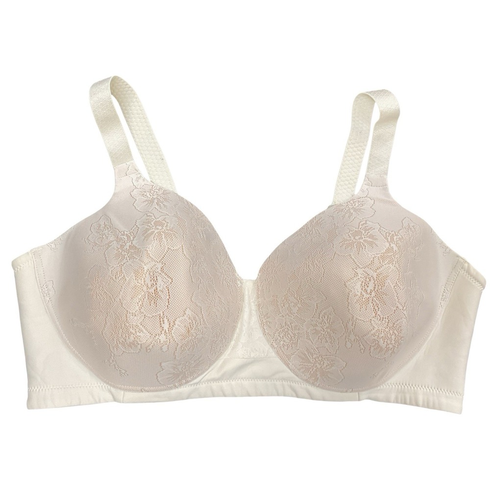 Vanity Fair Women's Size 42D‎ Padded Wireless Bra Full Coverage Lace Front
